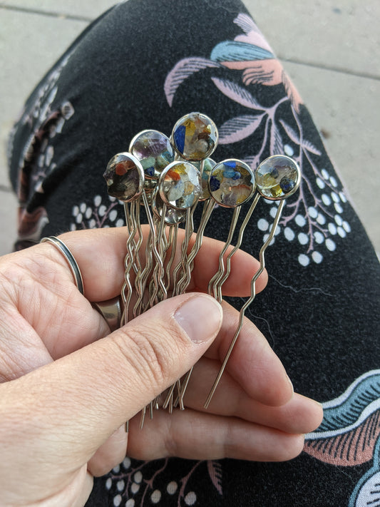 Crystal cocktail hair pins