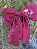 Embroidered hair bow