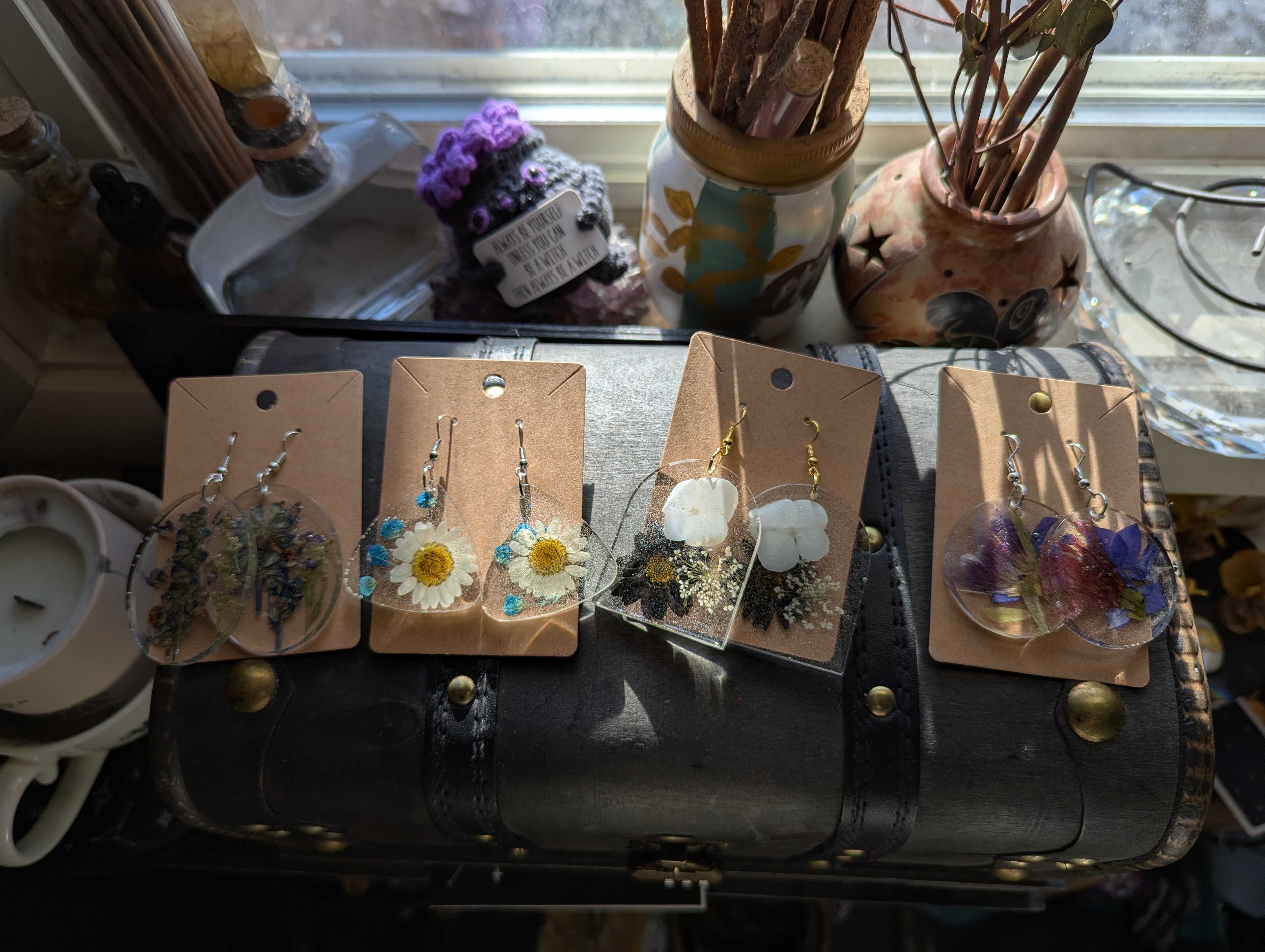 Flower earrings large