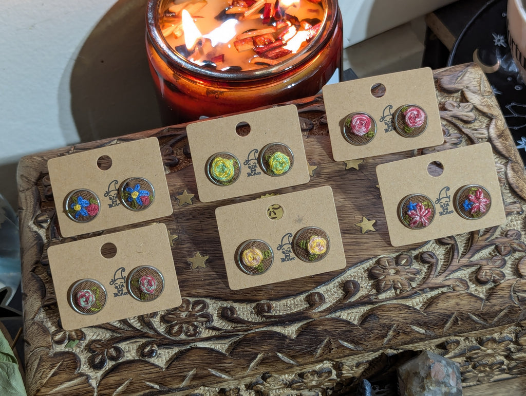 Embroidered Earrings