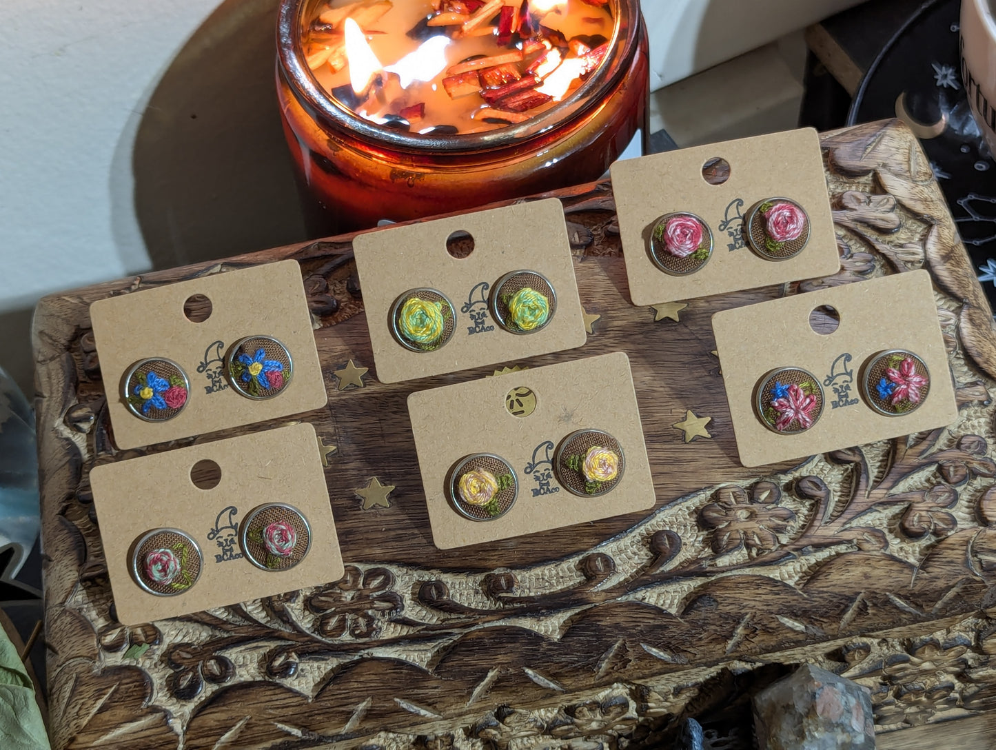 Embroidered Earrings