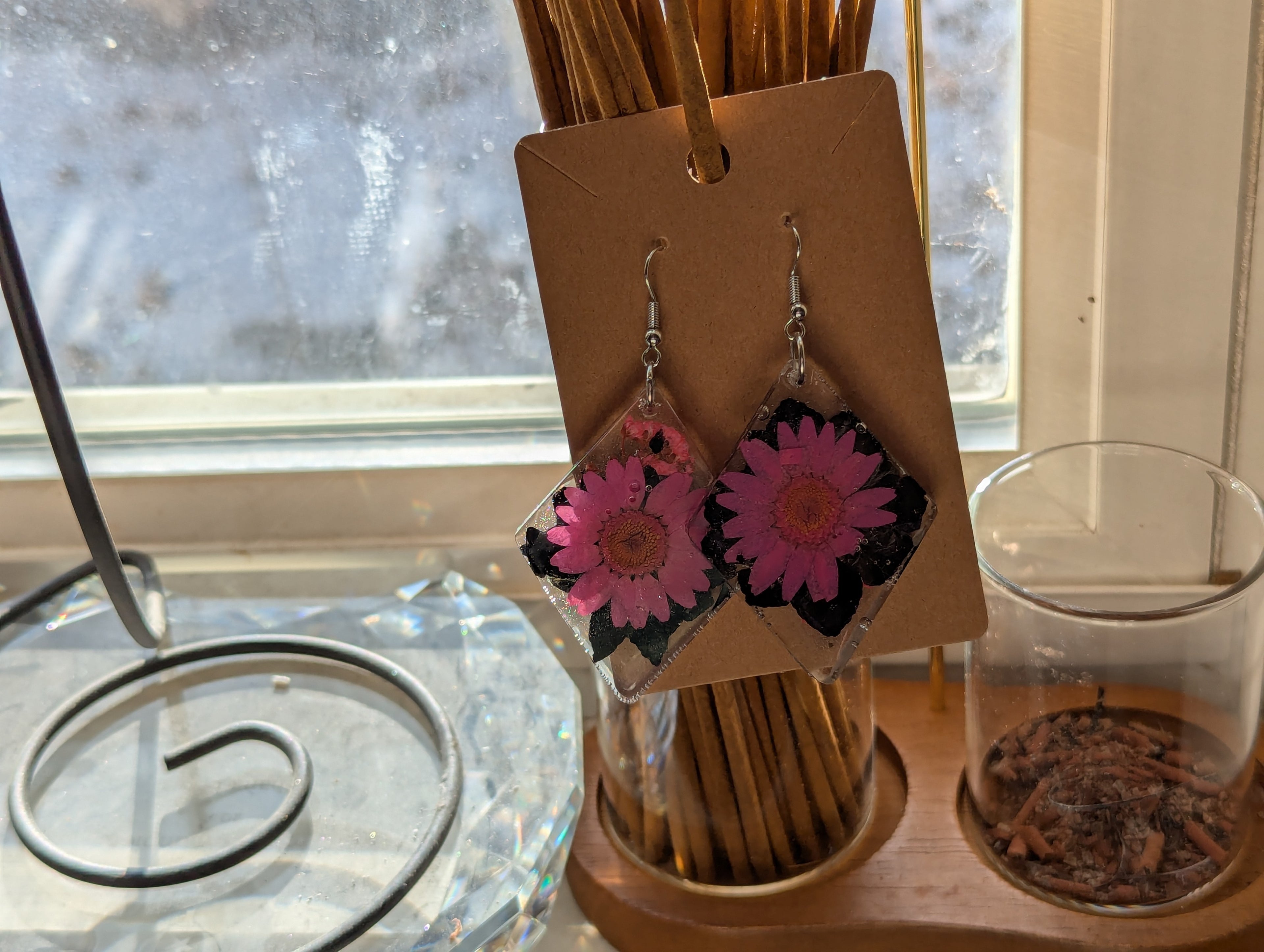 Flower earrings large