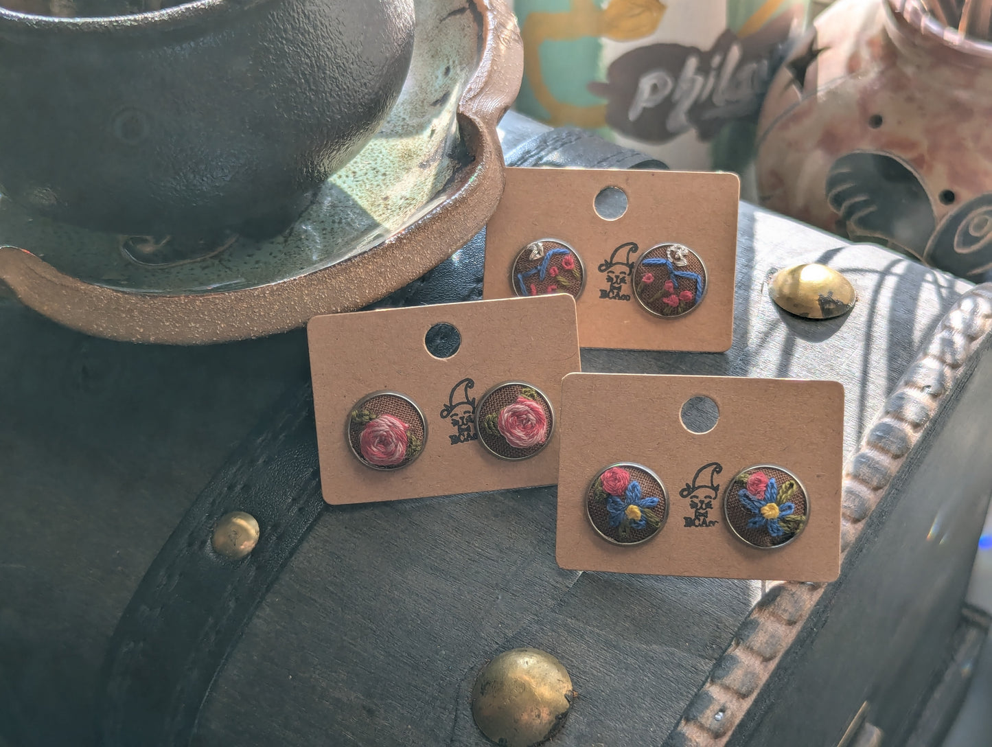 Embroidered Earrings