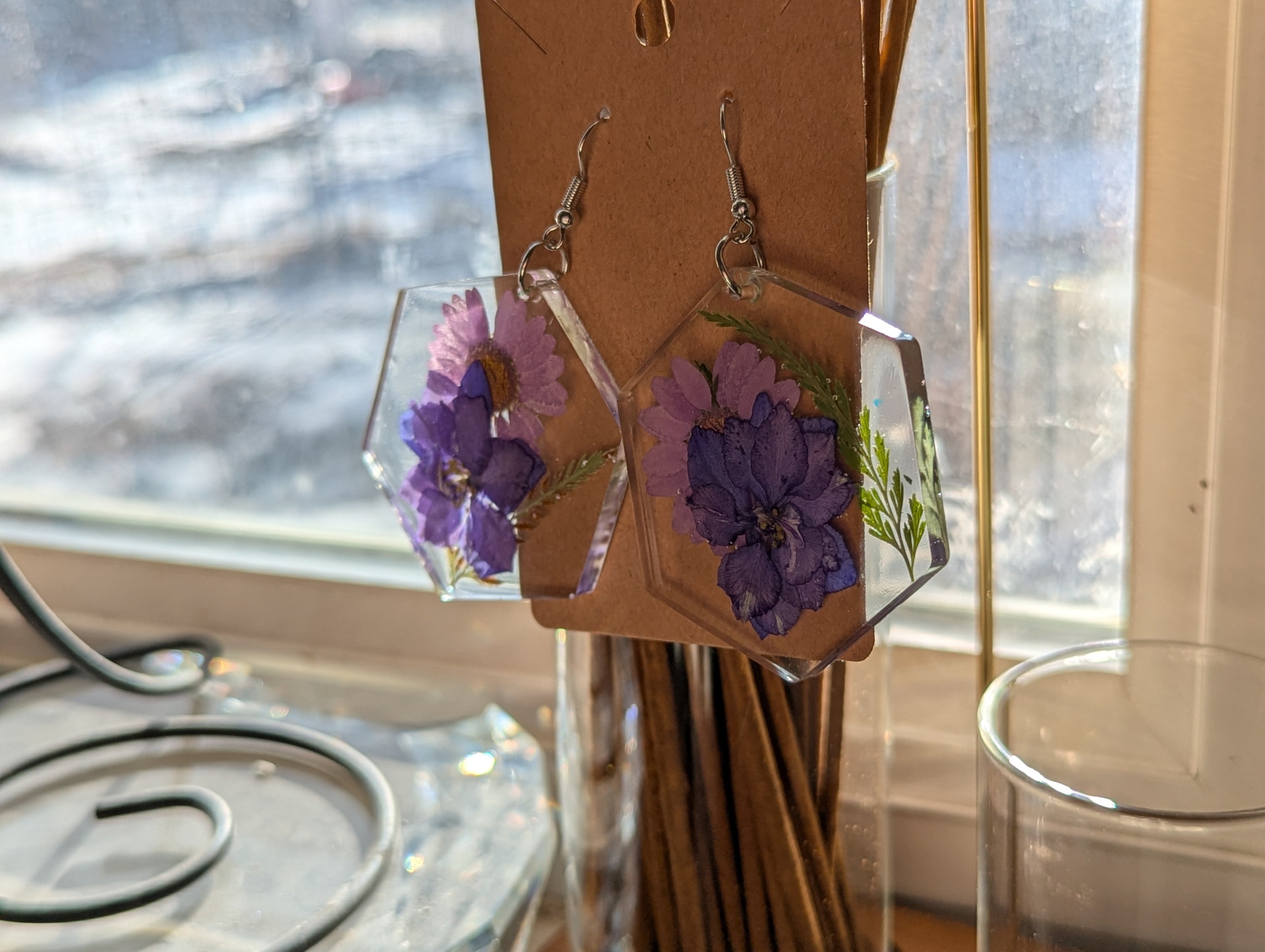 Flower earrings large