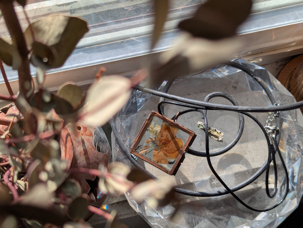 Pressed flower locket