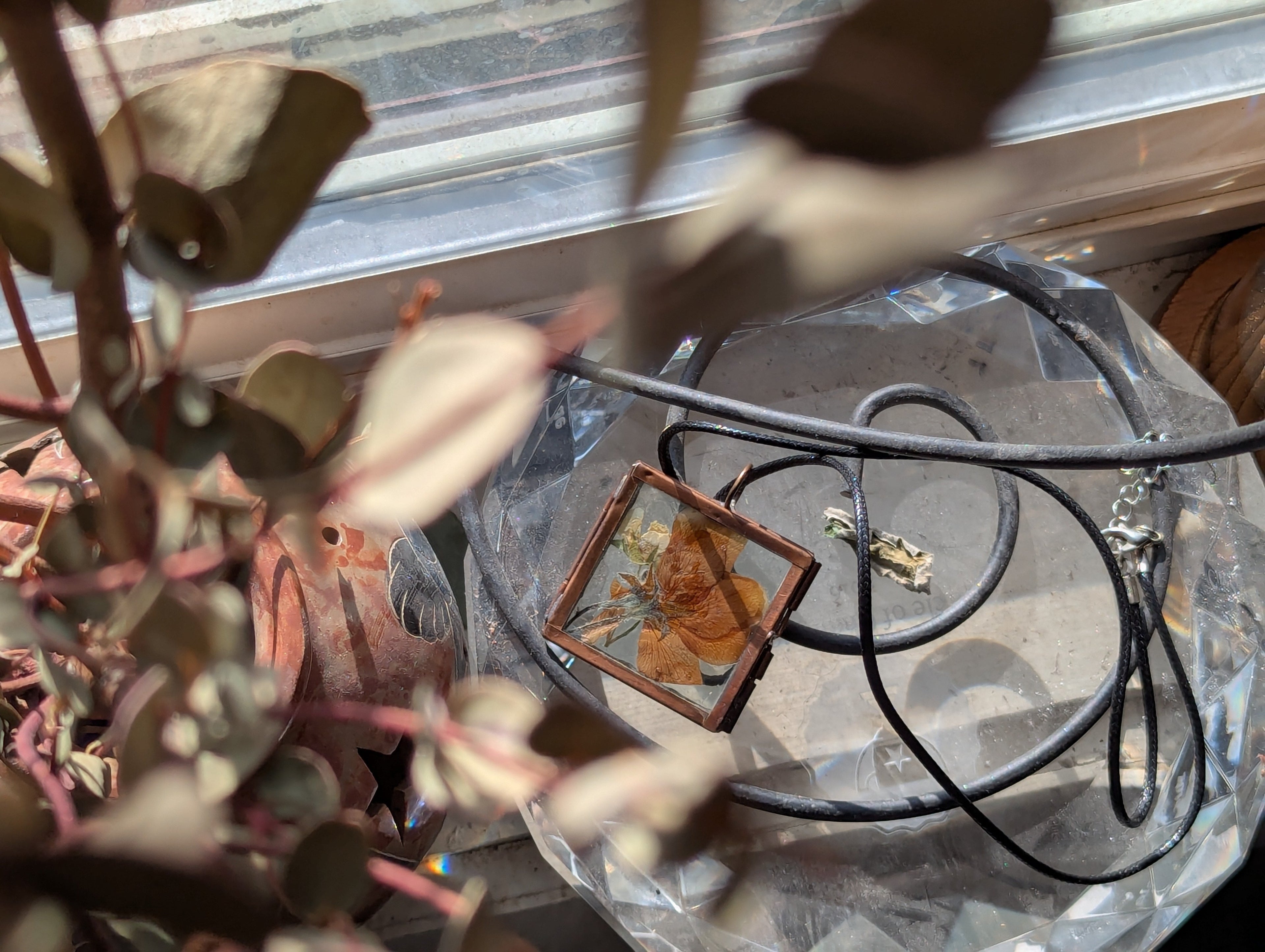 Pressed flower locket