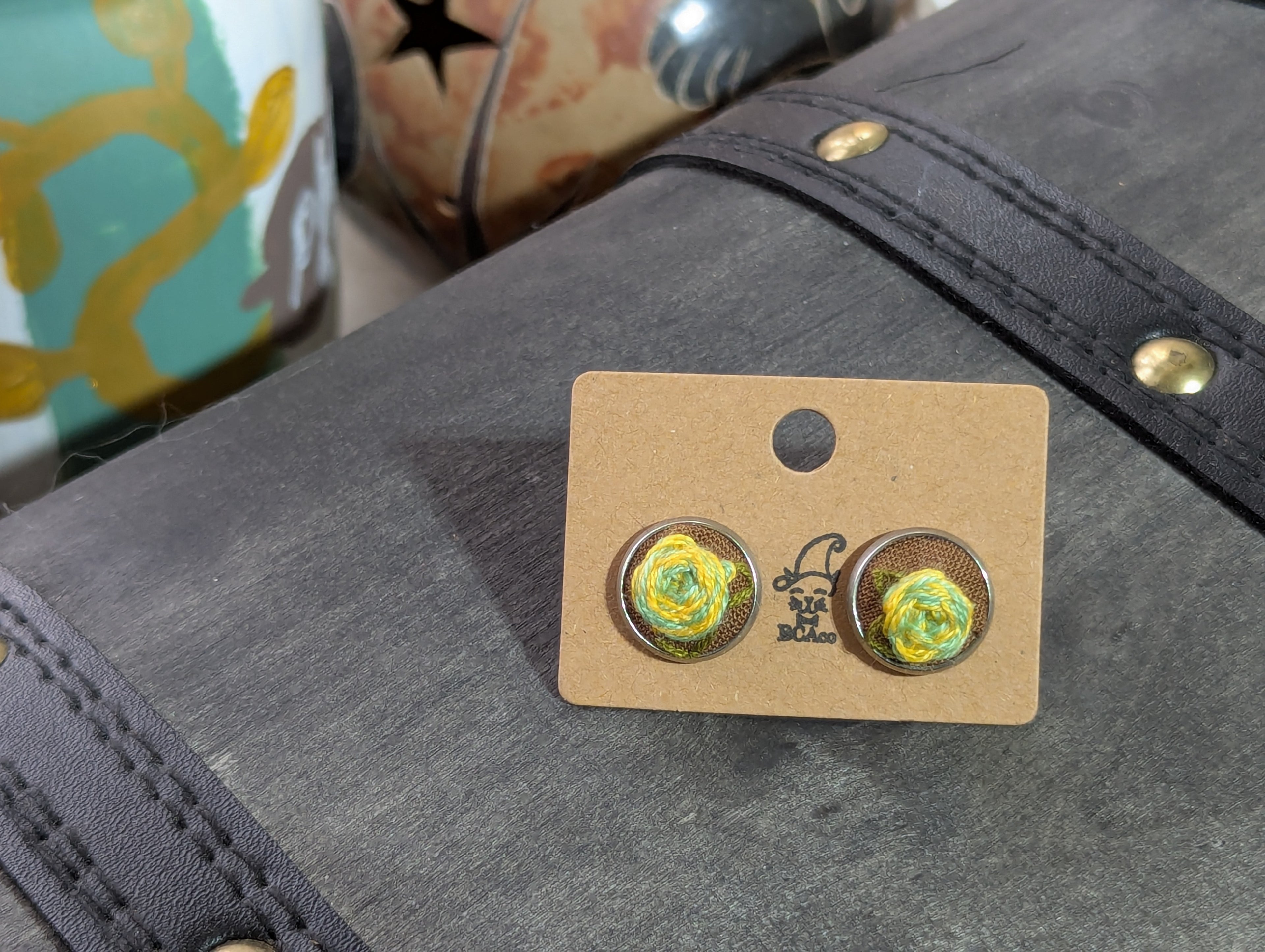 Embroidered Earrings