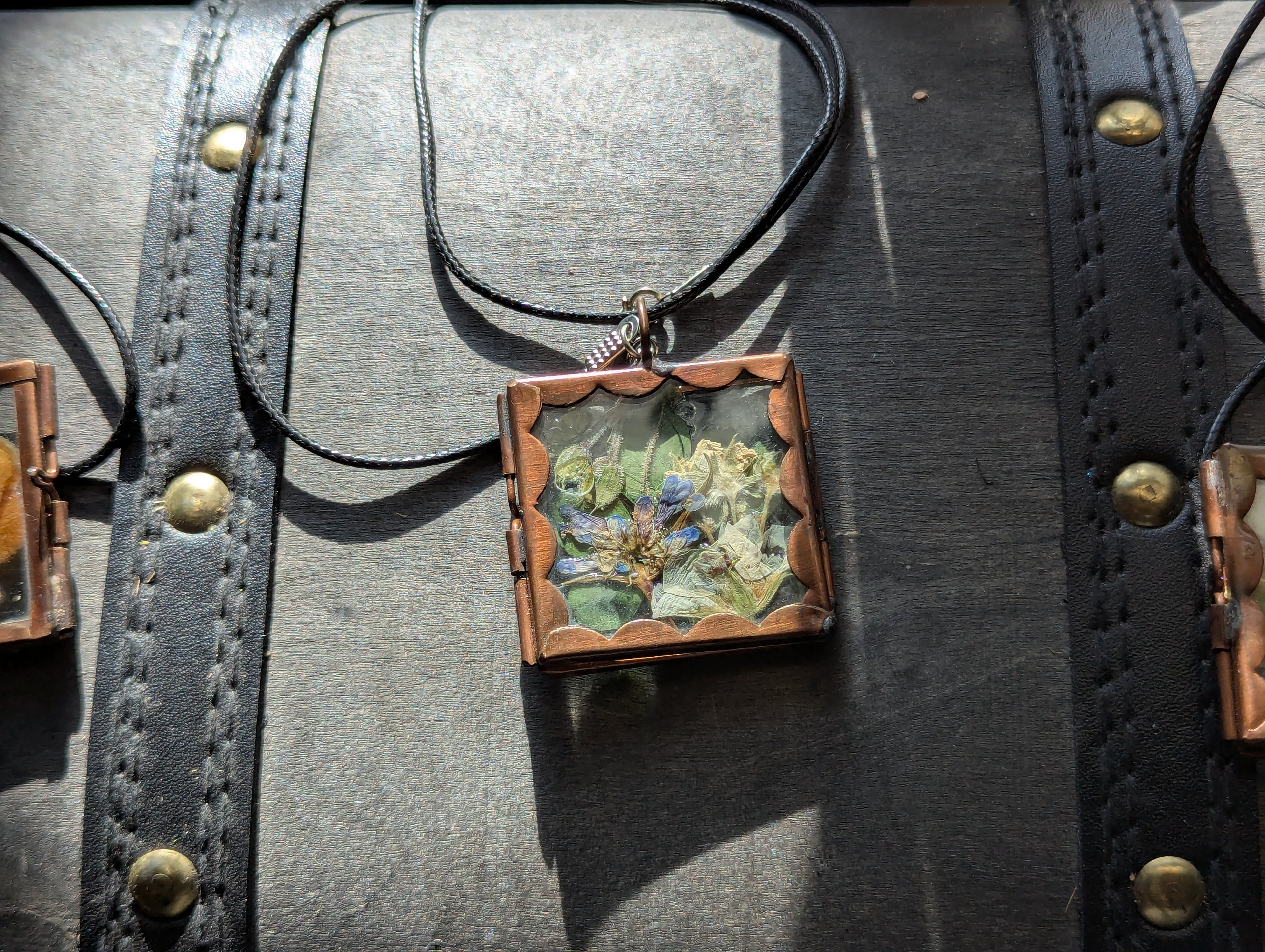 Pressed flower locket