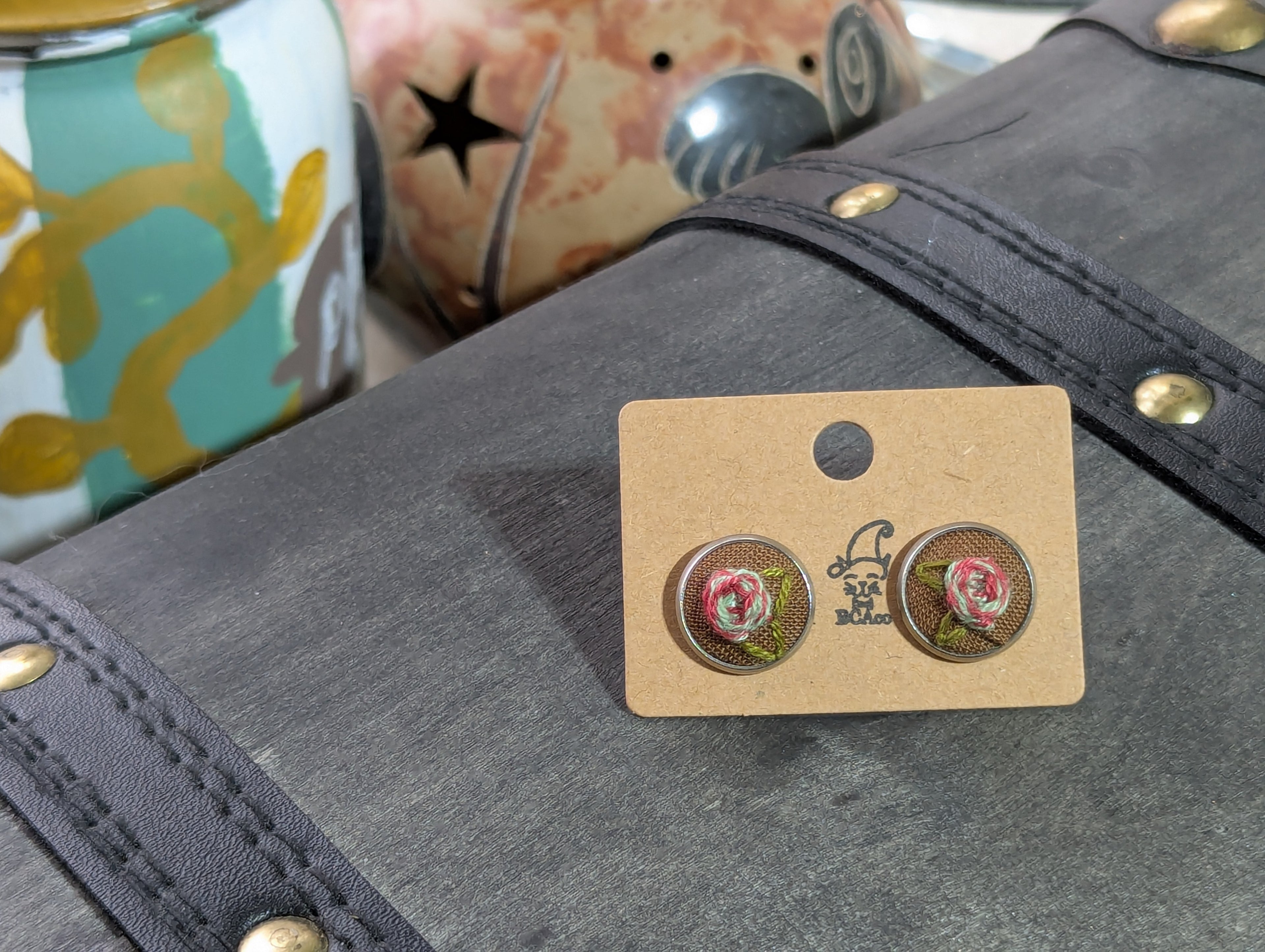 Embroidered Earrings