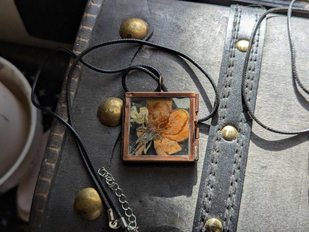 Pressed flower locket