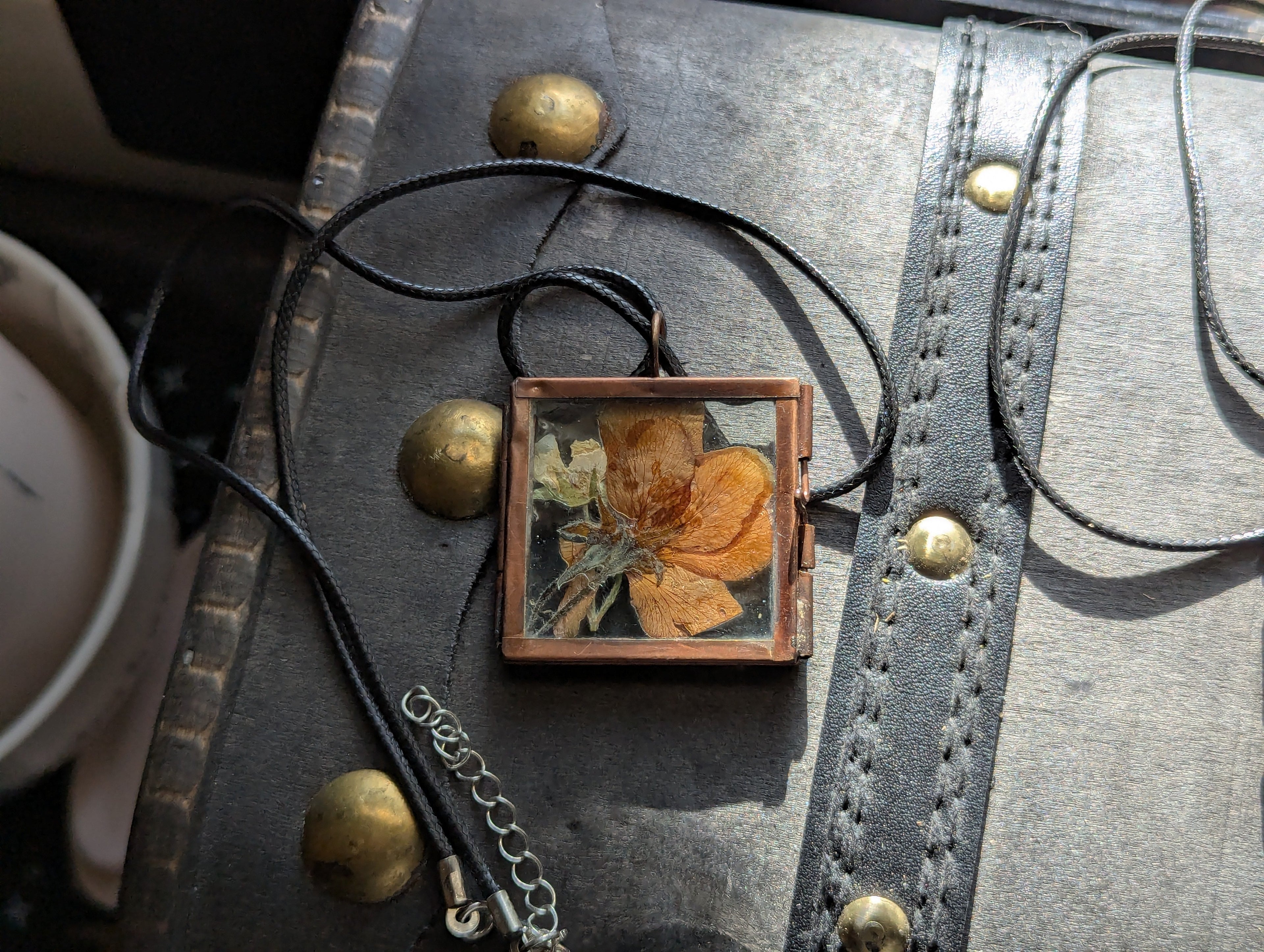 Pressed flower locket