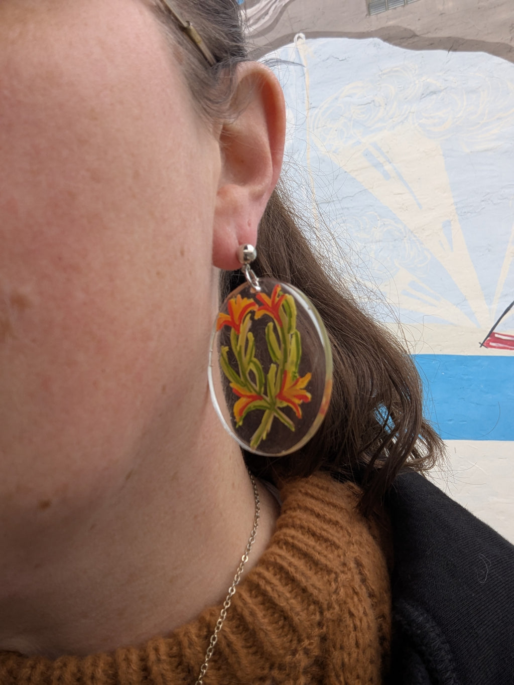 Hand-Drawn art earrings