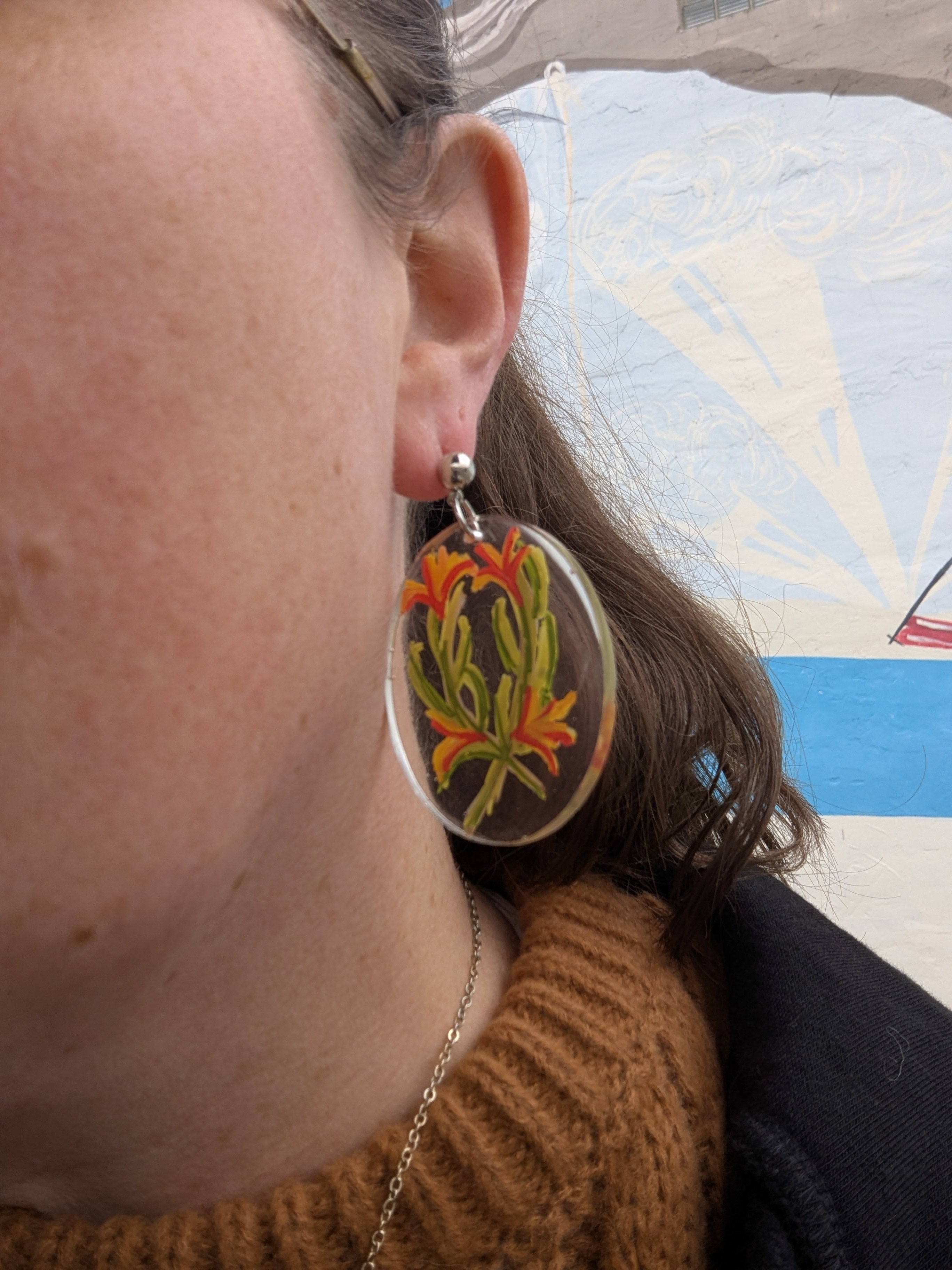 Hand-Drawn art earrings