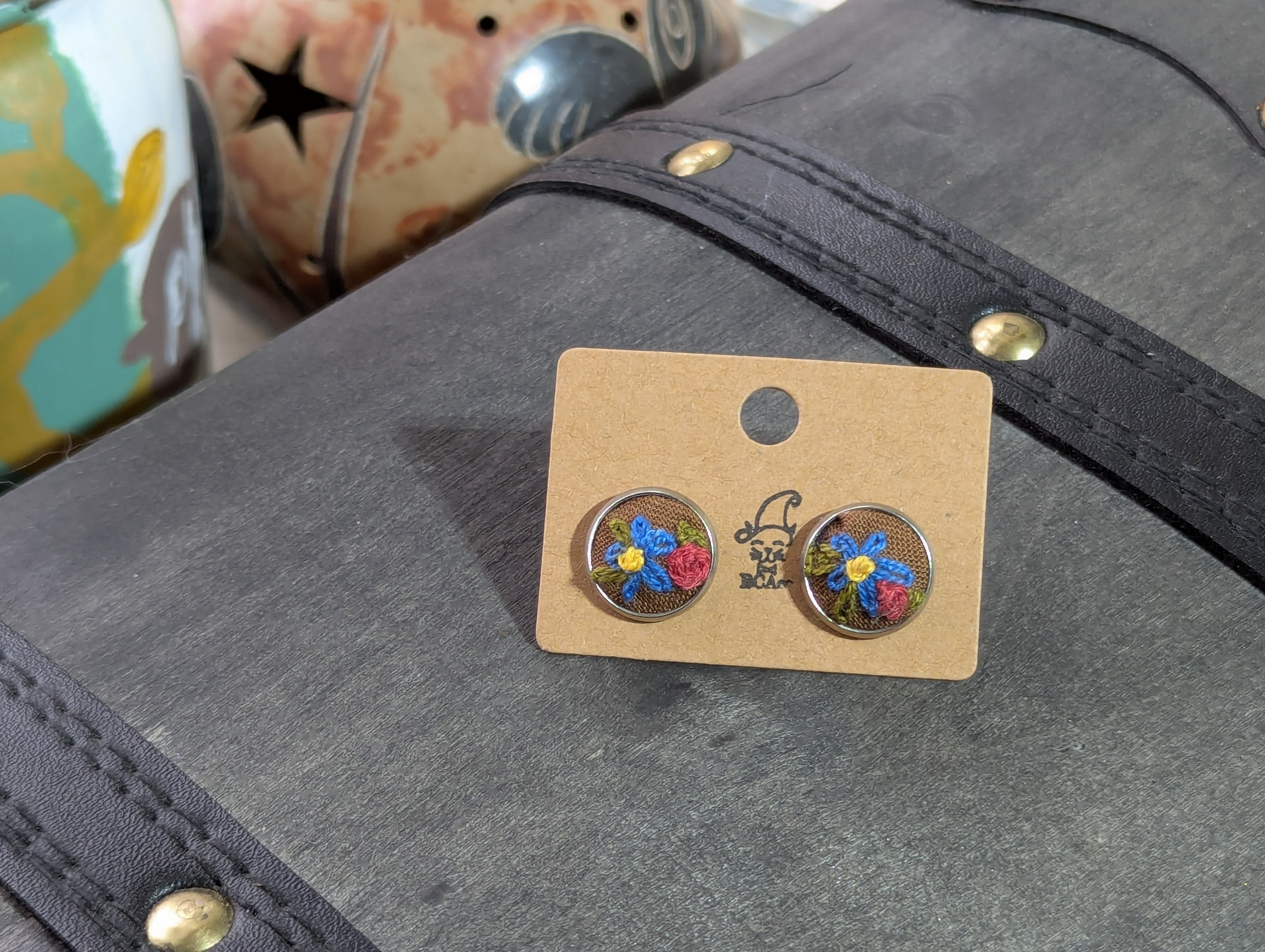 Embroidered Earrings