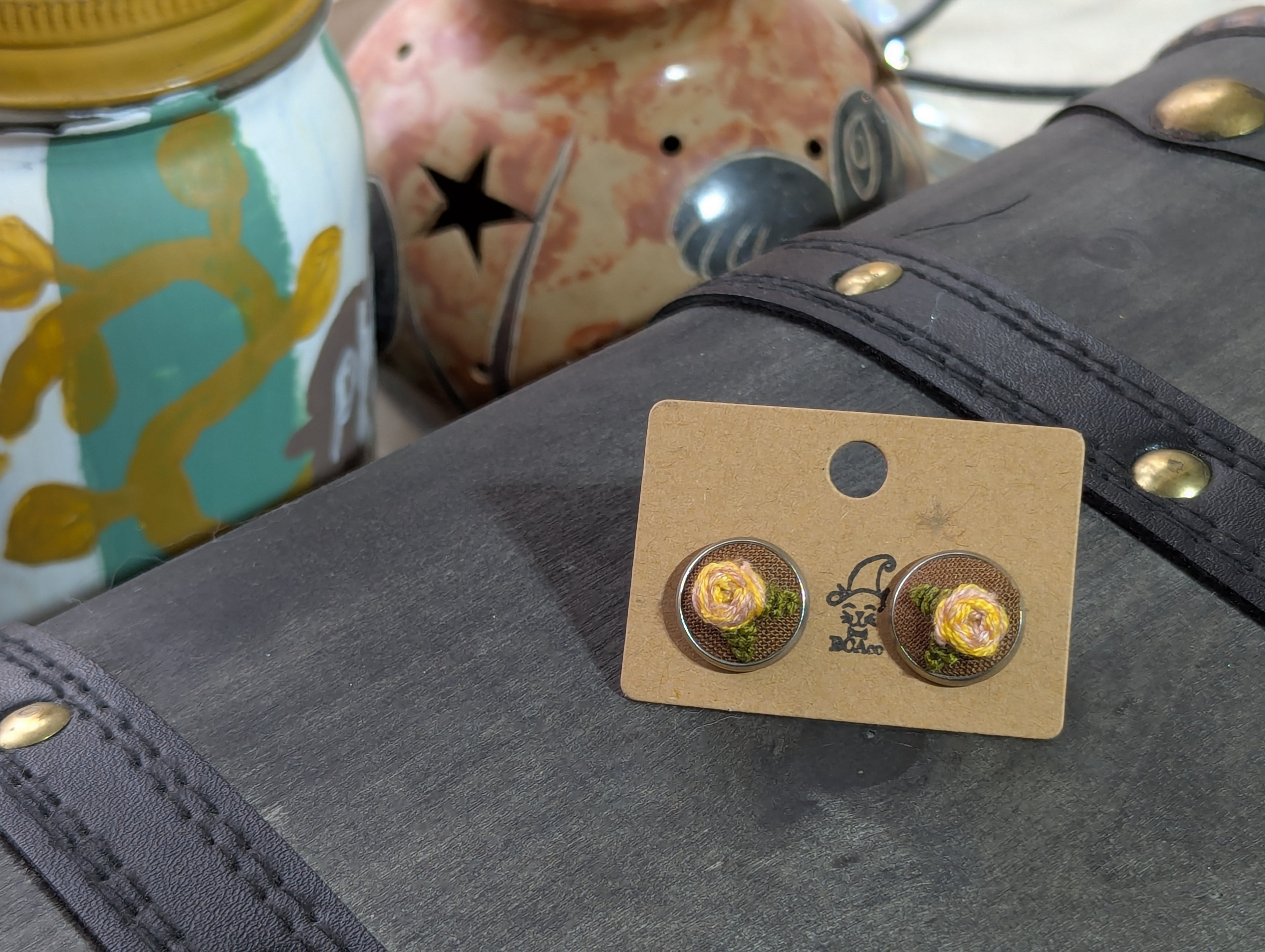 Embroidered Earrings