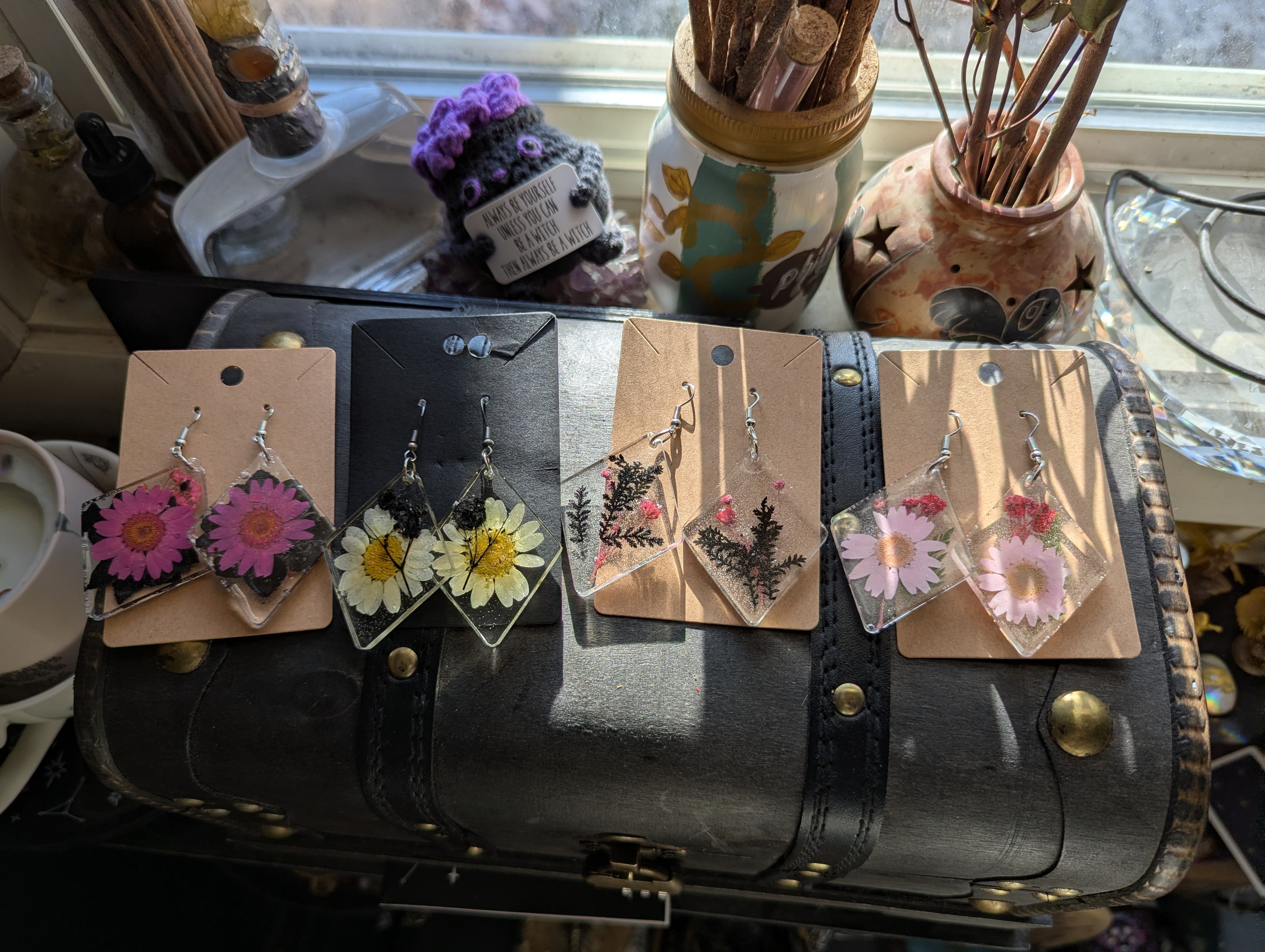 Flower earrings large