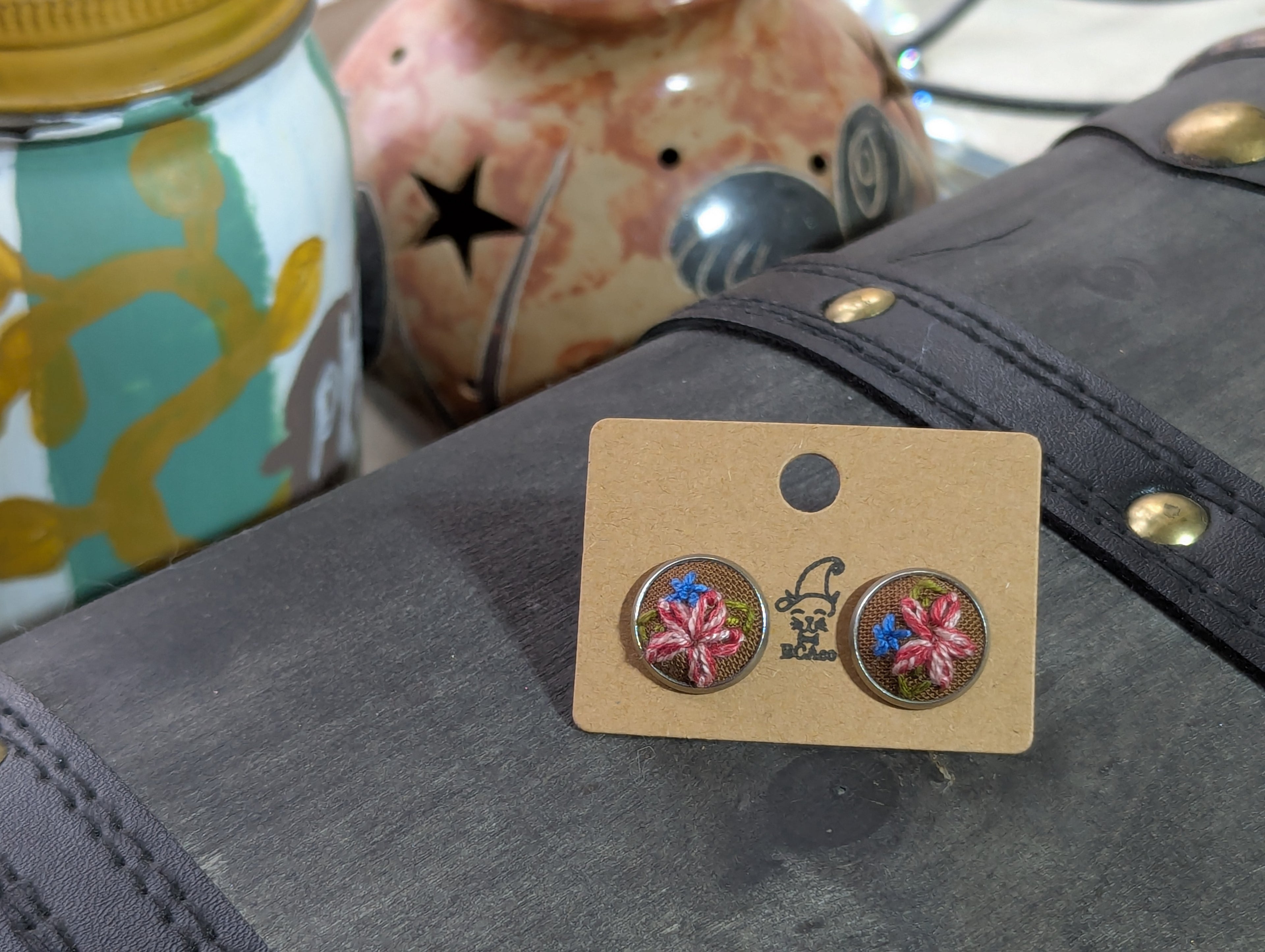 Embroidered Earrings