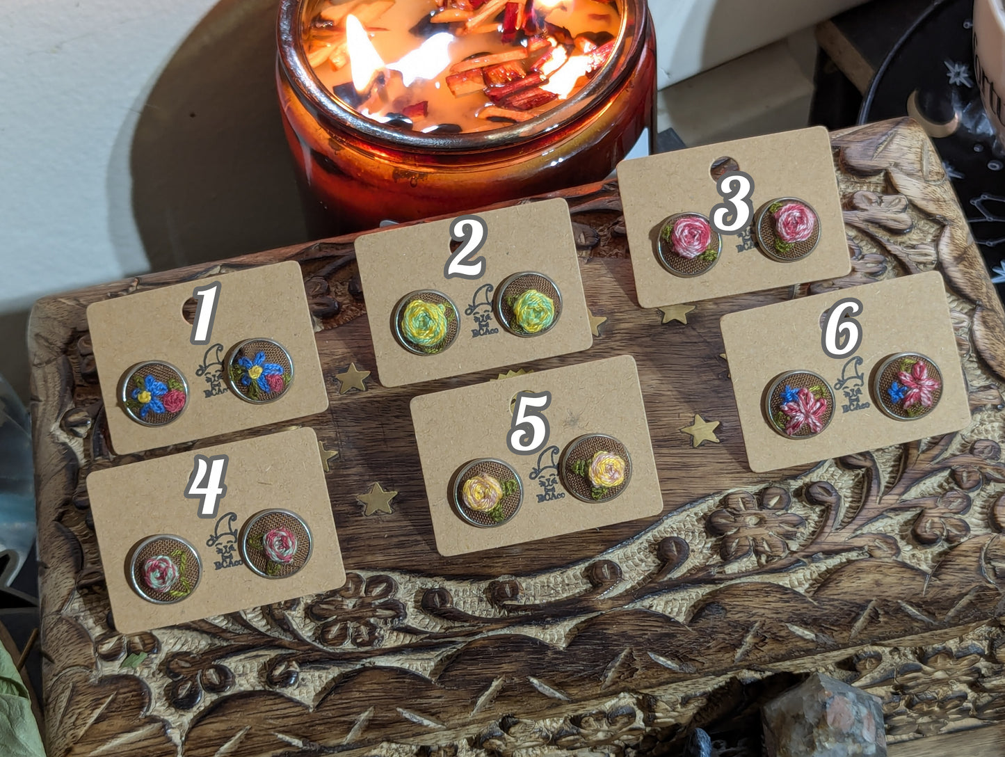 Embroidered Earrings