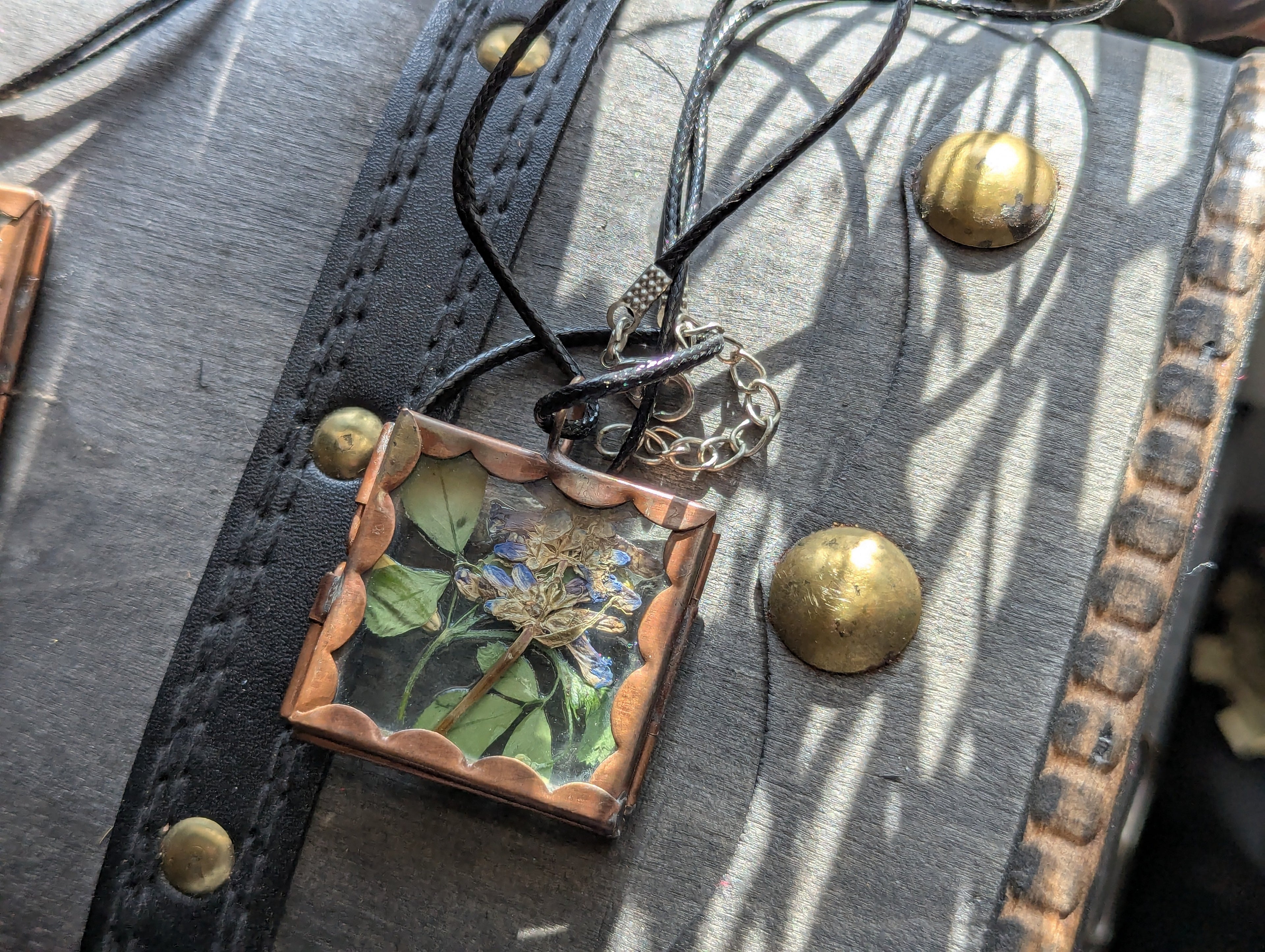 Pressed flower locket