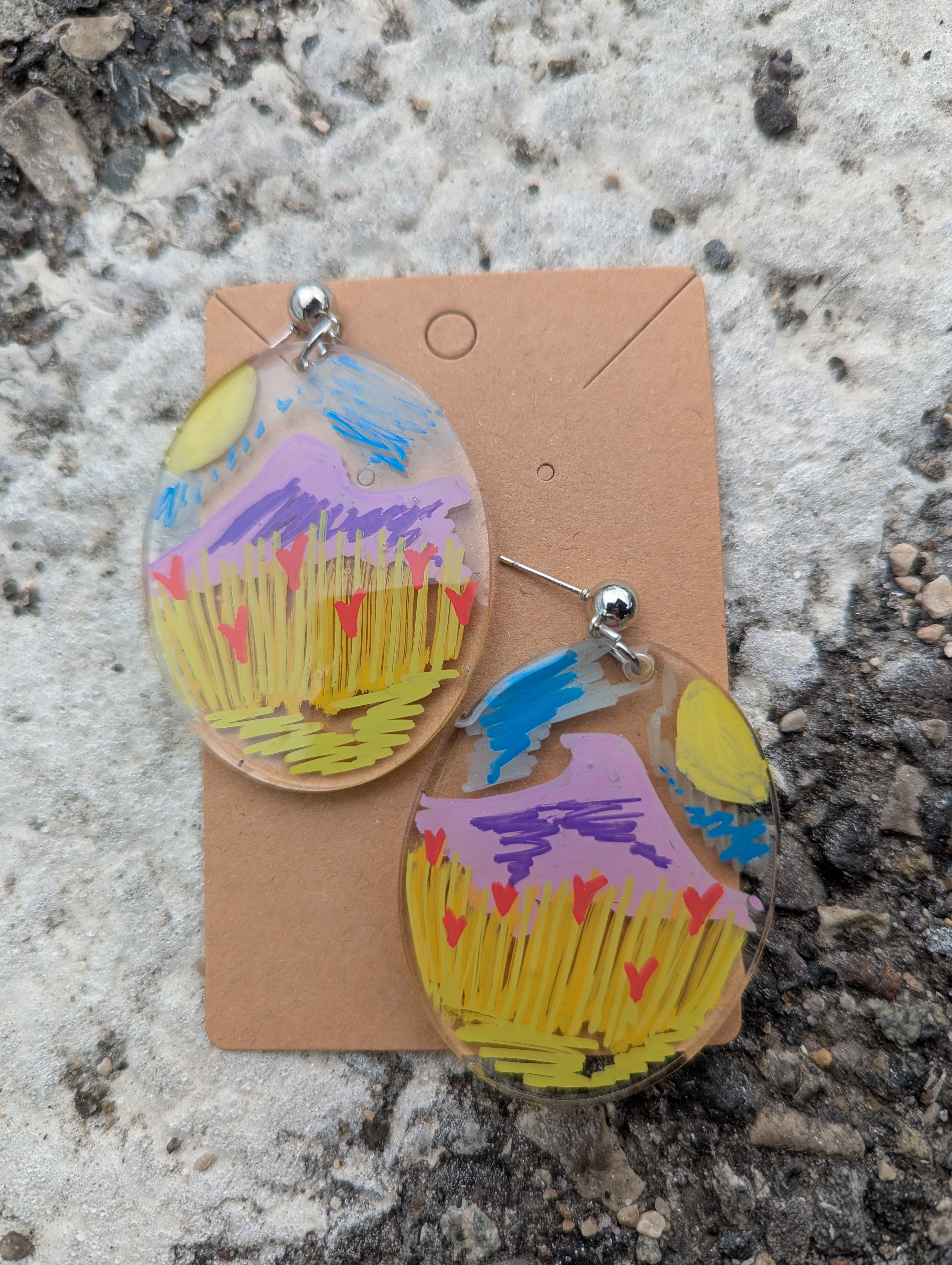 Hand-Drawn art earrings