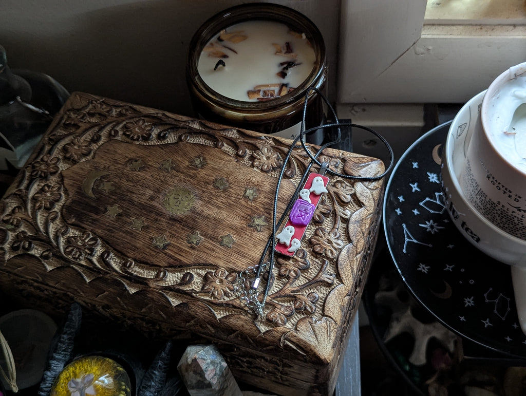 One of a kind necklace inspired by divination and communication beyond the veil